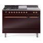 ILVE Nostalgie II 48" Dual Fuel Range with 5 Sealed Burners + Griddle + French Top Solid Door - UP48FSQNMP