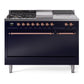 ILVE Nostalgie II 48" Dual Fuel Range with 5 Sealed Burners + Griddle + French Top Solid Door - UP48FSQNMP