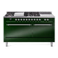 ILVE Nostalgie II 60" Dual Fuel Range with 7 Sealed Burners + Griddle + French Top Solid Door - UP60FSQNMP