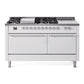 ILVE Nostalgie II 60" Dual Fuel Range with 7 Sealed Burners + Griddle + French Top Solid Door - UP60FSQNMP