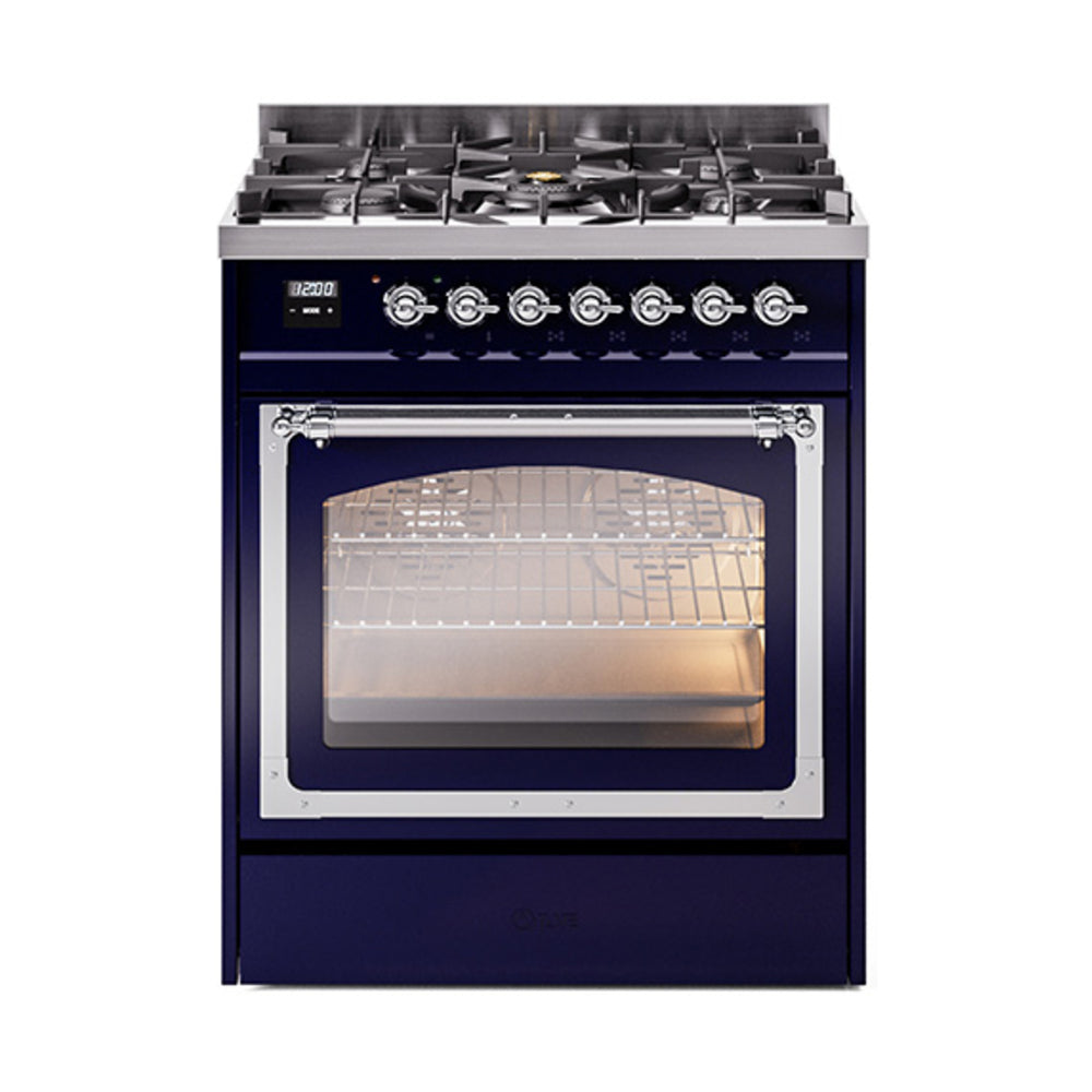ILVE Nostalgie II Noblesse 30″ Dual Fuel Range Triple Glass Door - UN30NMP