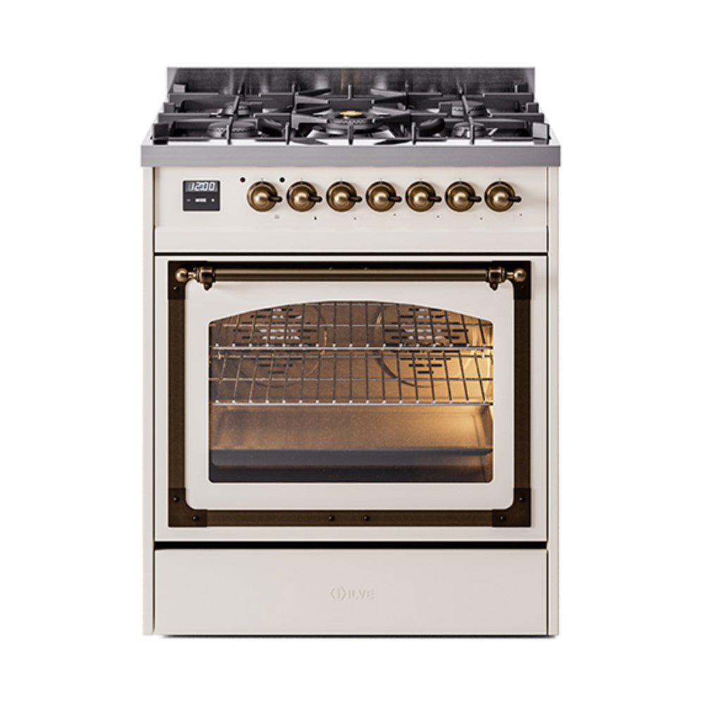 ILVE Nostalgie II Noblesse 30″ Dual Fuel Range Triple Glass Door - UN30NMP