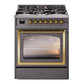 ILVE Nostalgie II Noblesse 30″ Dual Fuel Range Triple Glass Door - UN30NMP