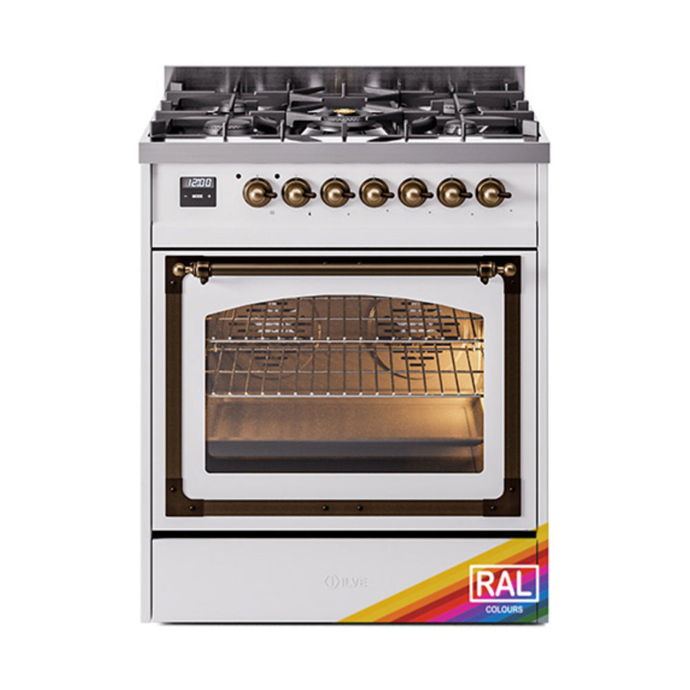ILVE Nostalgie II Noblesse 30″ Dual Fuel Range Triple Glass Door - UN30NMP