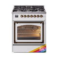 ILVE Nostalgie II Noblesse 30″ Dual Fuel Range Triple Glass Door - UN30NMP