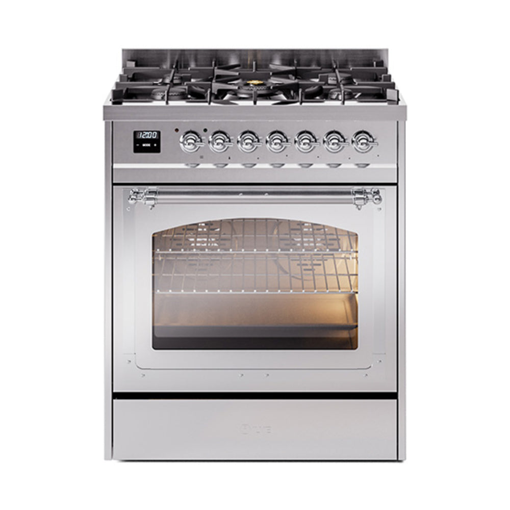 ILVE Nostalgie II Noblesse 30″ Dual Fuel Range Triple Glass Door - UN30NMP