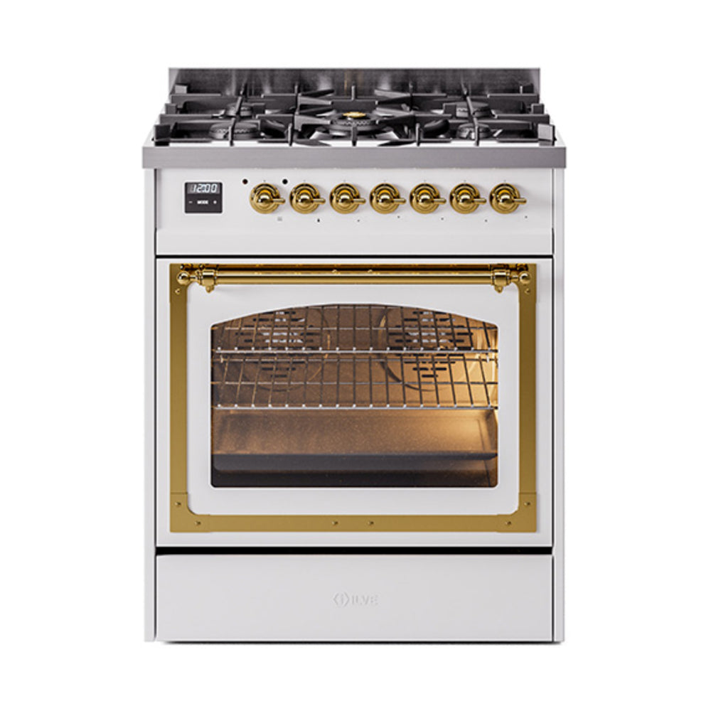 ILVE Nostalgie II Noblesse 30″ Dual Fuel Range Triple Glass Door - UN30NMP