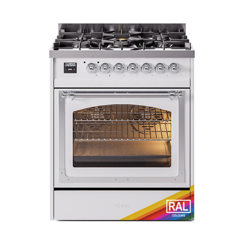 ILVE Nostalgie II Noblesse 30″ Dual Fuel Range Triple Glass Door - UN30NMP