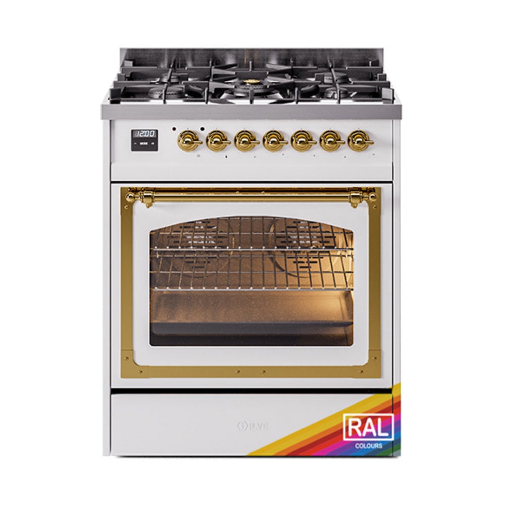 ILVE Nostalgie II Noblesse 30″ Dual Fuel Range Triple Glass Door - UN30NMP