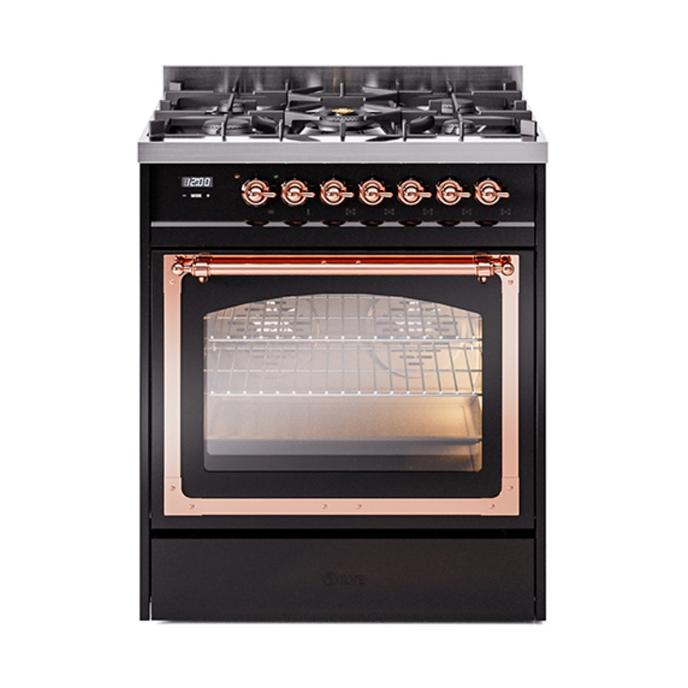 ILVE Nostalgie II Noblesse 30″ Dual Fuel Range Triple Glass Door - UN30NMP