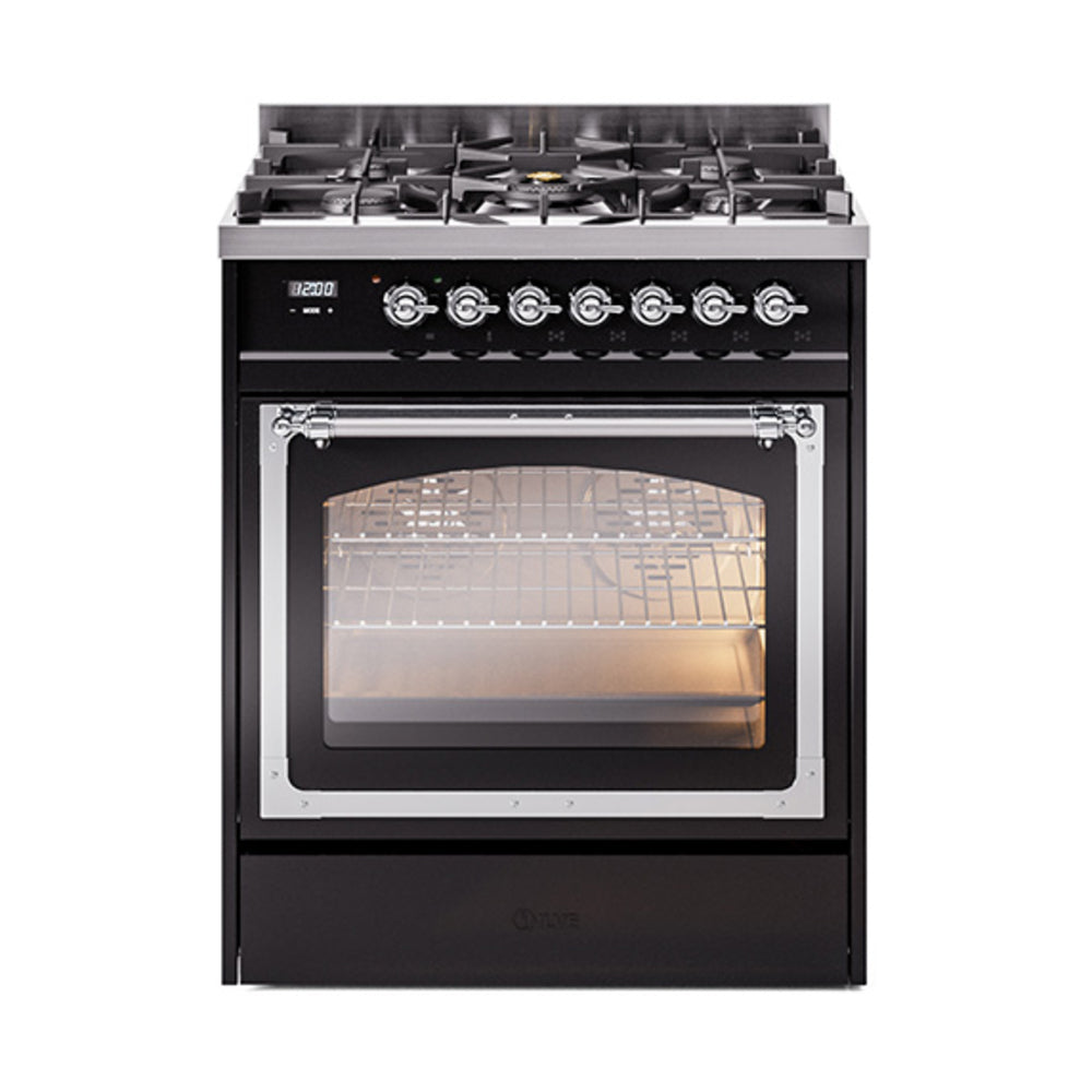 ILVE Nostalgie II Noblesse 30″ Dual Fuel Range Triple Glass Door - UN30NMP