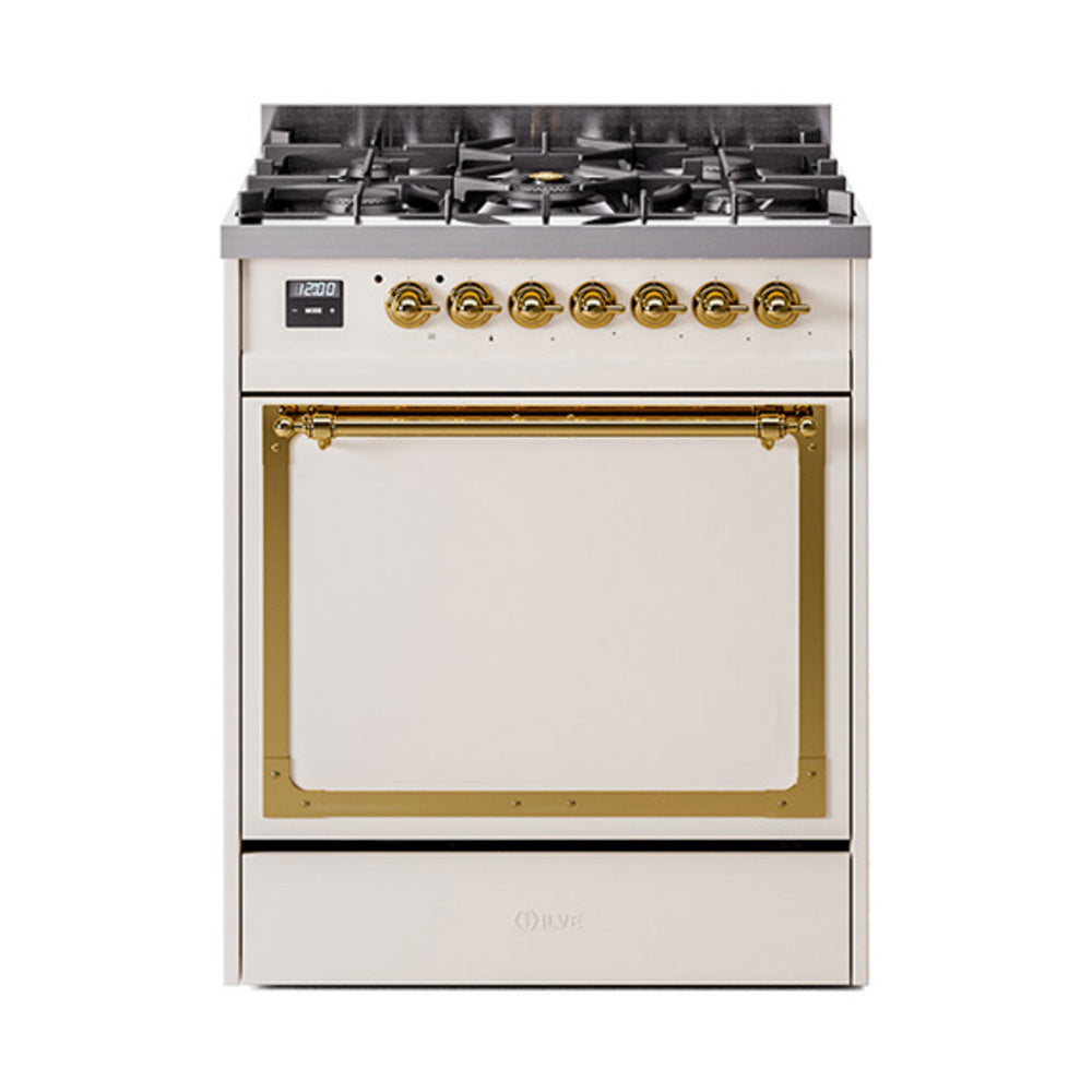 ILVE Nostalgie II Noblesse 30″ Dual Fuel Range Solid Door - UN30QNMP