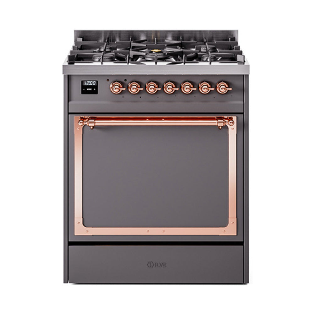 ILVE Nostalgie II Noblesse 30″ Dual Fuel Range Solid Door - UN30QNMP