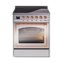 ILVE Nostalgie II Noblesse 30″ Induction Freestanding Range with Triple Glass Door - UNI304NMP