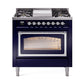ILVE Nostalgie II Noblesse 36″ Dual Fuel Range Triple Glass Door -UN36FNMP
