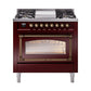 ILVE Nostalgie II Noblesse 36″ Dual Fuel Range Triple Glass Door -UN36FNMP