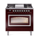 ILVE Nostalgie II Noblesse 36″ Dual Fuel Range Triple Glass Door -UN36FNMP