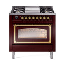ILVE Nostalgie II Noblesse 36″ Dual Fuel Range Triple Glass Door -UN36FNMP