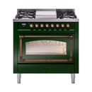 ILVE Nostalgie II Noblesse 36″ Dual Fuel Range Triple Glass Door -UN36FNMP