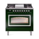 ILVE Nostalgie II Noblesse 36″ Dual Fuel Range Triple Glass Door -UN36FNMP