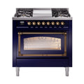 ILVE Nostalgie II Noblesse 36″ Dual Fuel Range Triple Glass Door -UN36FNMP