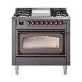 ILVE Nostalgie II Noblesse 36″ Dual Fuel Range Triple Glass Door -UN36FNMP