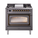 ILVE Nostalgie II Noblesse 36″ Dual Fuel Range Triple Glass Door -UN36FNMP
