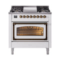 ILVE Nostalgie II Noblesse 36″ Dual Fuel Range Triple Glass Door -UN36FNMP