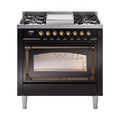 ILVE Nostalgie II Noblesse 36″ Dual Fuel Range Triple Glass Door -UN36FNMP