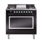 ILVE Nostalgie II Noblesse 36″ Dual Fuel Range with Solid Door - UN36FQNMP