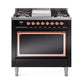 ILVE Nostalgie II Noblesse 36″ Dual Fuel Range with Solid Door - UN36FQNMP