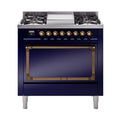 ILVE Nostalgie II Noblesse 36″ Dual Fuel Range with Solid Door - UN36FQNMP