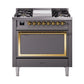 ILVE Nostalgie II Noblesse 36″ Dual Fuel Range with Solid Door - UN36FQNMP