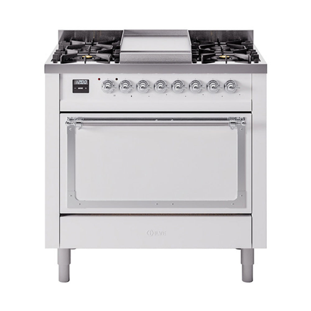 ILVE Nostalgie II Noblesse 36″ Dual Fuel Range with Solid Door - UN36FQNMP
