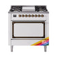 ILVE Nostalgie II Noblesse 36″ Dual Fuel Range with Solid Door - UN36FQNMP