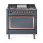 ILVE Nostalgie II Noblesse 36″ Dual Fuel Range with Solid Door - UN36FQNMP