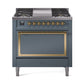 ILVE Nostalgie II Noblesse 36″ Dual Fuel Range with Solid Door - UN36FQNMP