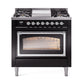 ILVE Nostalgie II Noblesse 36″ Dual Fuel Range Triple Glass Door -UN36FNMP