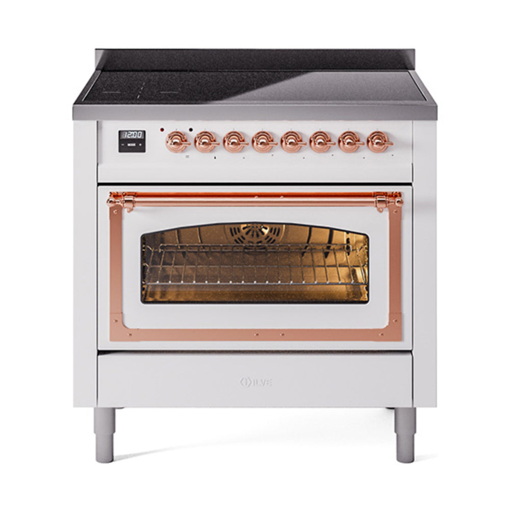 ILVE Nostalgie II Noblesse 36″ Induction Freestanding Range with Triple Glass Door - UNI366NMP
