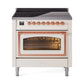 ILVE Nostalgie II Noblesse 36″ Induction Freestanding Range with Triple Glass Door - UNI366NMP