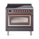 ILVE Nostalgie II Noblesse 36″ Induction Freestanding Range with Triple Glass Door - UNI366NMP