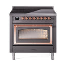 ILVE Nostalgie II Noblesse 36″ Induction Freestanding Range with Triple Glass Door - UNI366NMP