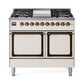 ILVE Nostalgie II Noblesse 40″ Dual Fuel Freestanding Range 6 Sealed Burners + Griddle with Solid Door - UND40FQNMP
