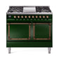 ILVE Nostalgie II Noblesse 40″ Dual Fuel Freestanding Range 6 Sealed Burners + Griddle with Solid Door - UND40FQNMP