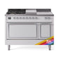 ILVE Nostalgie II Noblesse 48" Dual Fuel Freestanding Range 5 Sealed Burners + Griddle + French Top with Solid Door - UN48FSQNMP