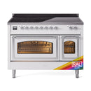 ILVE Nostalgie II Noblesse 48″ Induction Freestanding Range with Triple Glass Door - UNI486NMP
