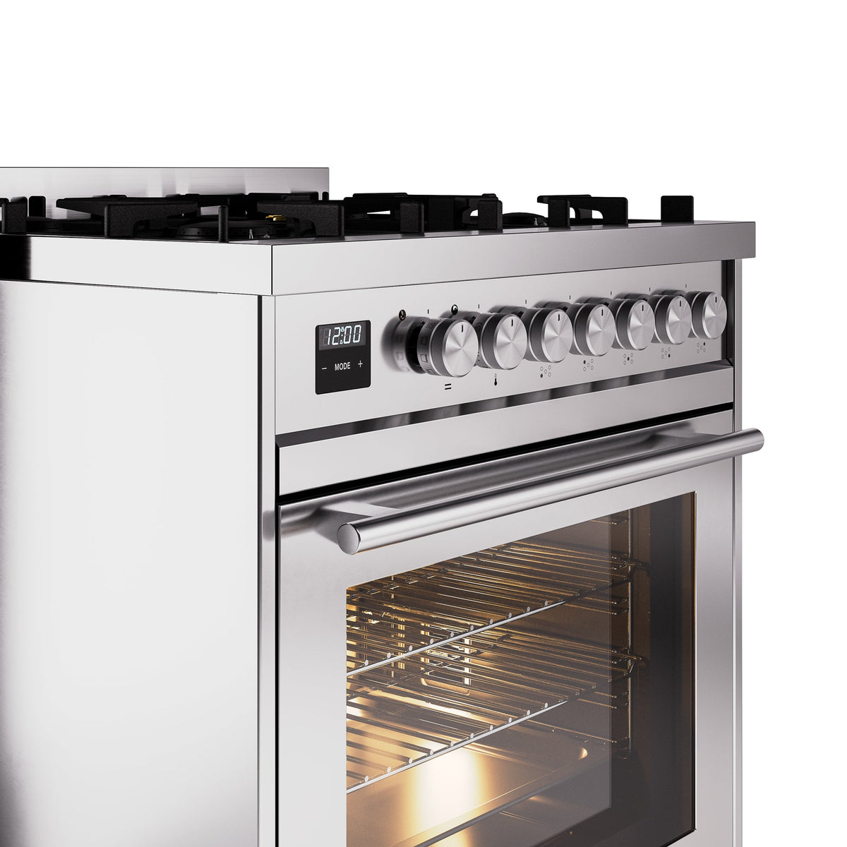 ILVE Professional Plus II 30-Inch Freestanding Dual Fuel Range with 5 Sealed Burner - UP30WMP