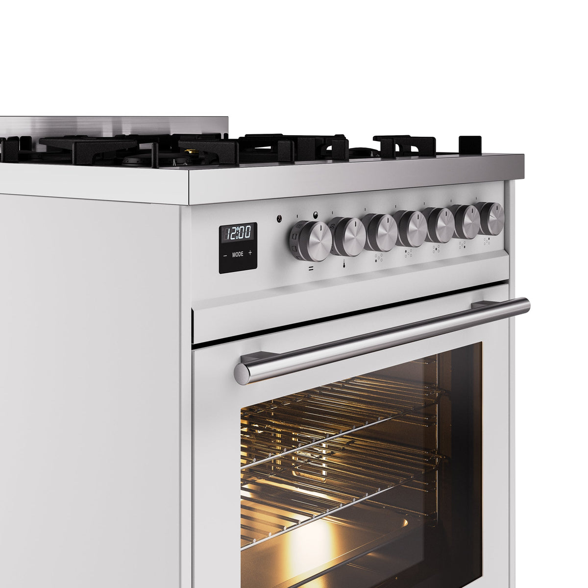 ILVE Professional Plus II 30-Inch Freestanding Dual Fuel Range with 5 Sealed Burner - UP30WMP