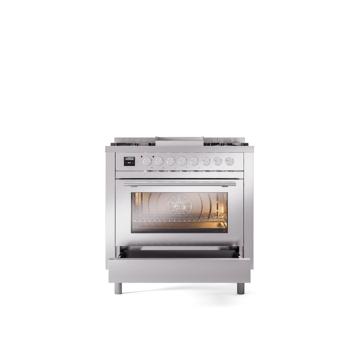 ILVE Professional Plus II 36-Inch Freestanding Dual Fuel Range with 6 Sealed Burner - UP36FWMP