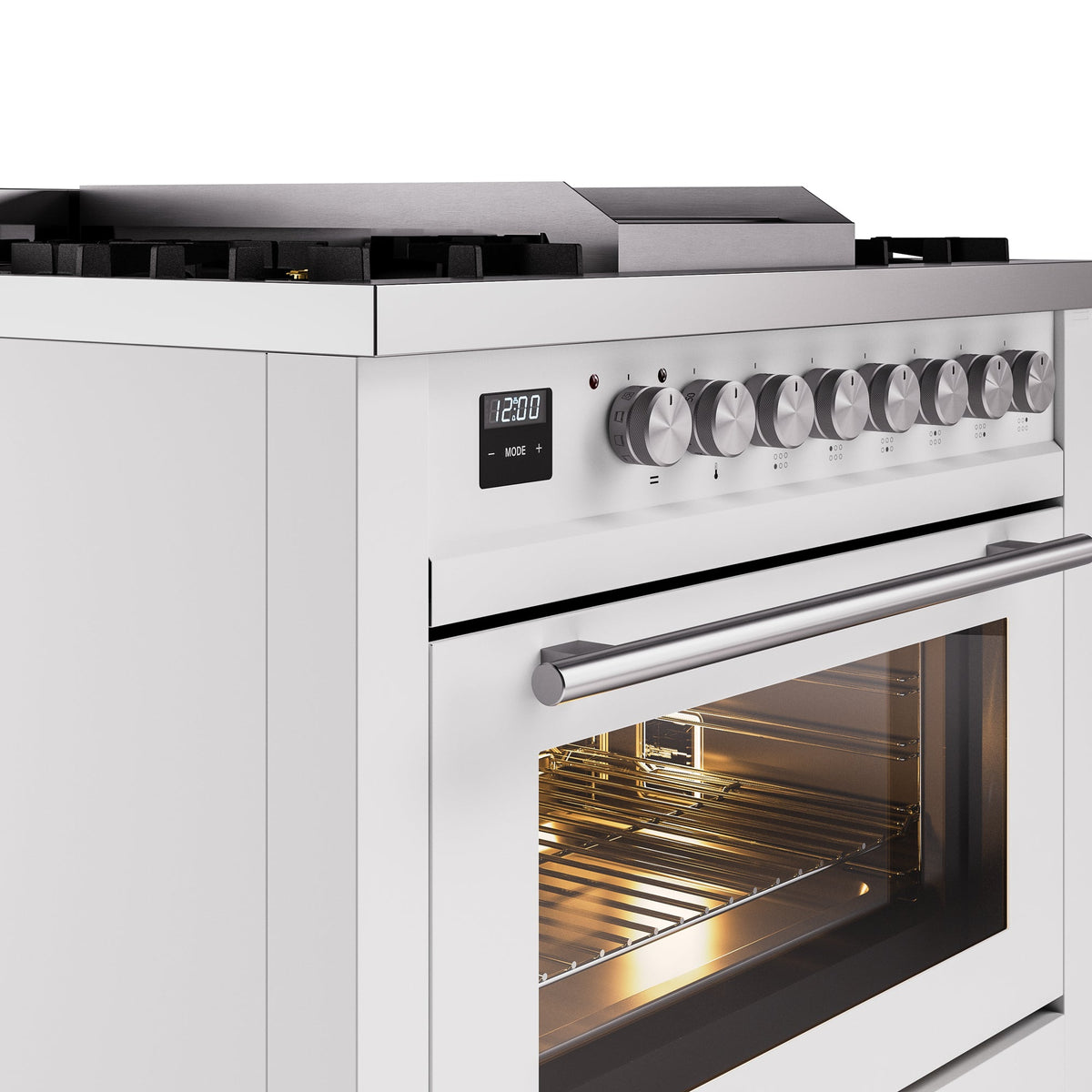 ILVE Professional Plus II 36-Inch Freestanding Dual Fuel Range with 6 Sealed Burner - UP36FWMP